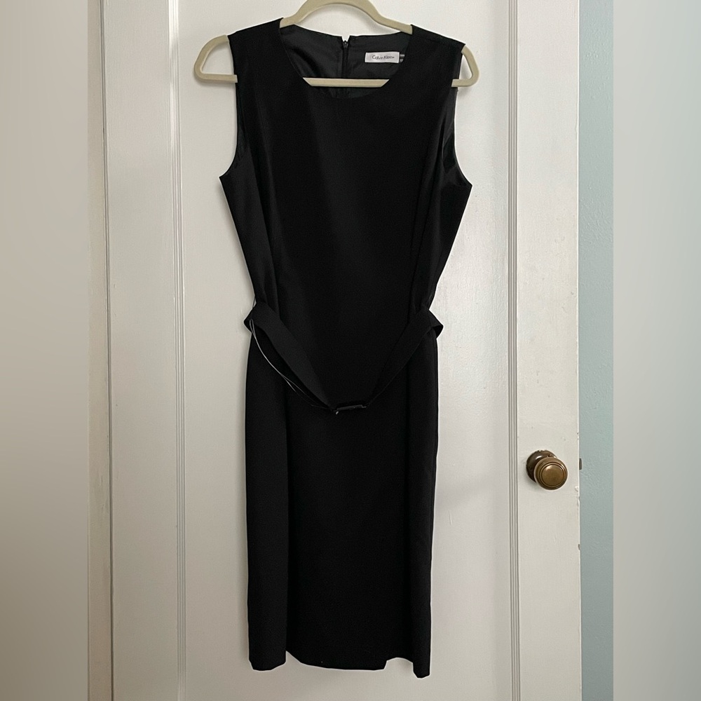 Calvin Klein Black Sheath Midi Dress
